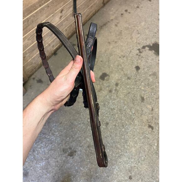 Braided Lace Reins with White Stitching - Picture 7 of 7